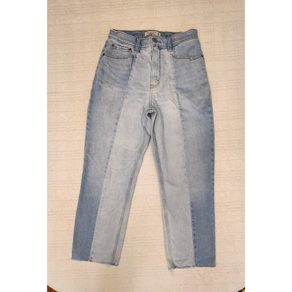 Abercrombie & Fitch Two-Tone Light Blue Ankle Jeans